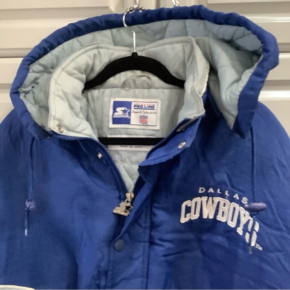 Vintage 90s Starter Pro Line Dallas Cowboys Jacket Pullover NFL Full Zip Size L - Picture 3 of 16